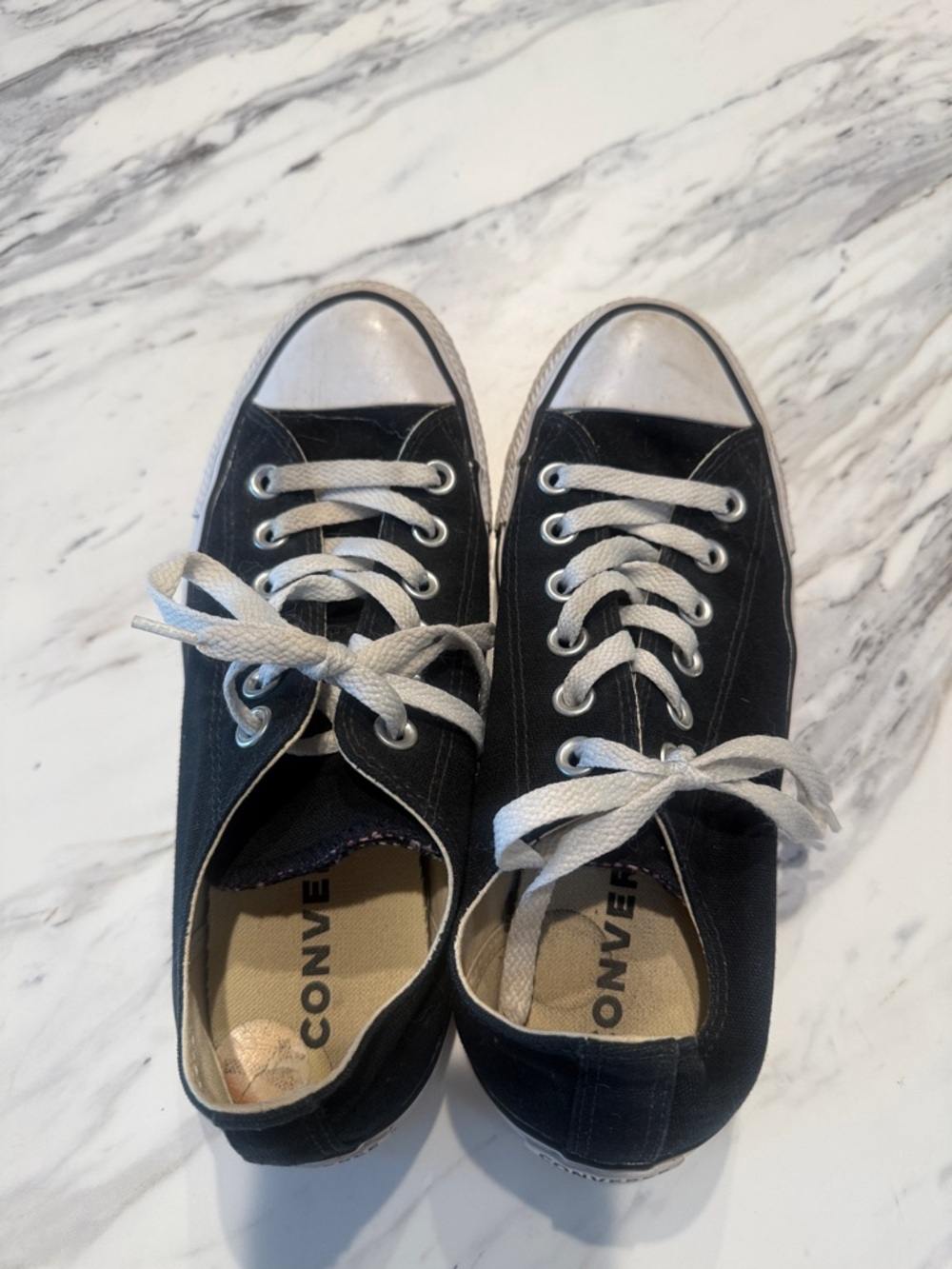 Converse Black and White Low-Top Canvas Sneakers - Picture 7 of 7